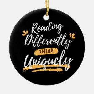 Wereld dyslexie bewustzijn keramisch ornament