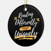 Wereld dyslexie bewustzijn keramisch ornament (Links)