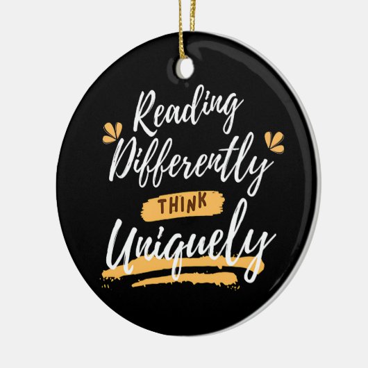 Wereld dyslexie bewustzijn keramisch ornament (Links)