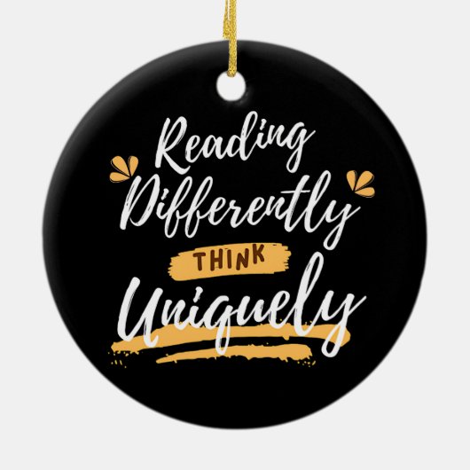 Wereld dyslexie bewustzijn keramisch ornament (Achterkant)