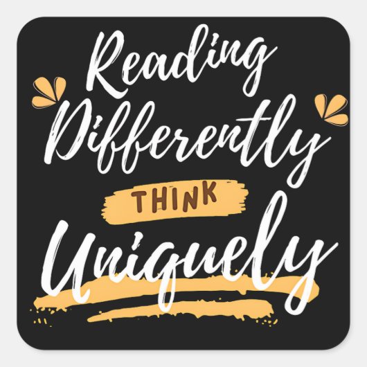 Wereld dyslexie bewustzijn vierkante sticker (Voorkant)