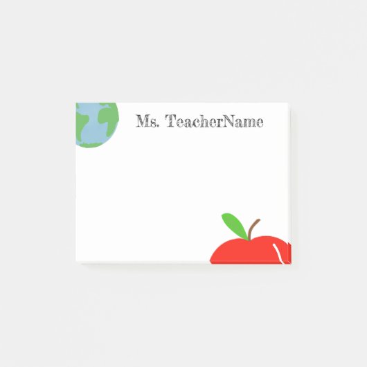 Wereld en Apple op maat Post-it® Notes (Voorkant)