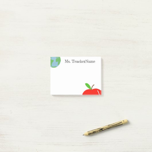 Wereld en Apple op maat Post-it® Notes (Op bureau)