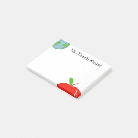 Wereld en Apple op maat Post-it® Notes (Schuin)