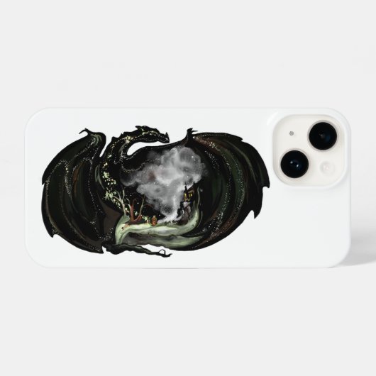 Wereld en draak iPhone hoesje (Achterkant horizontaal)