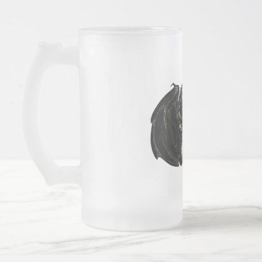 Wereld en draak matglas bierpul (Links)