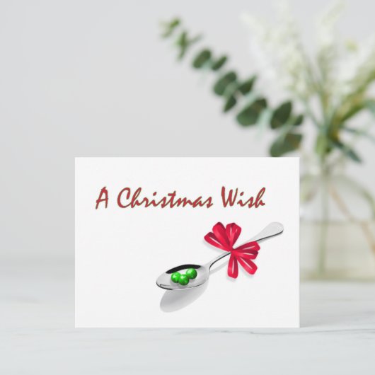 Wereld Erwten (Vrede) Kerst Briefkaart (Staand voorkant)