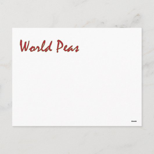 Wereld Erwten (Vrede) Kerst Briefkaart (Achterkant)