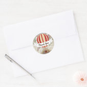 Wereld Explorer Rode Hete Luchtballon & Lint Ronde Sticker (Envelop)