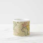 Wereld gegraveerde kaart espresso kop (Voorkant)