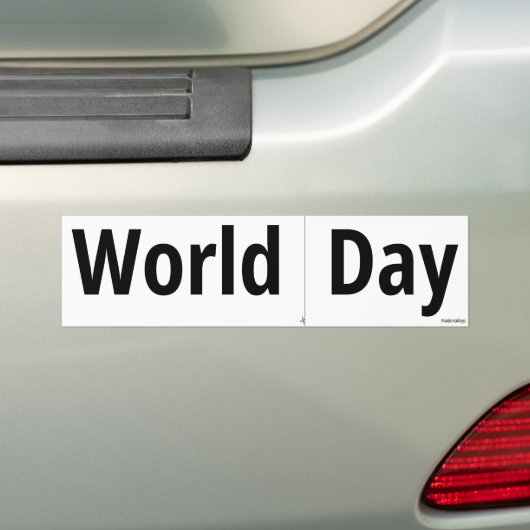 Wereld gesneden langs de stippellijn dag bumpersticker (Op auto)