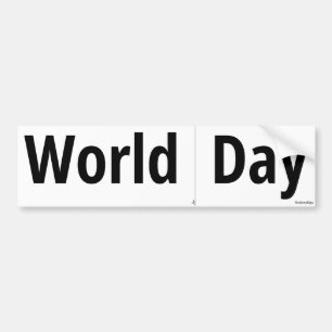 Wereld gesneden langs de stippellijn dag bumpersticker