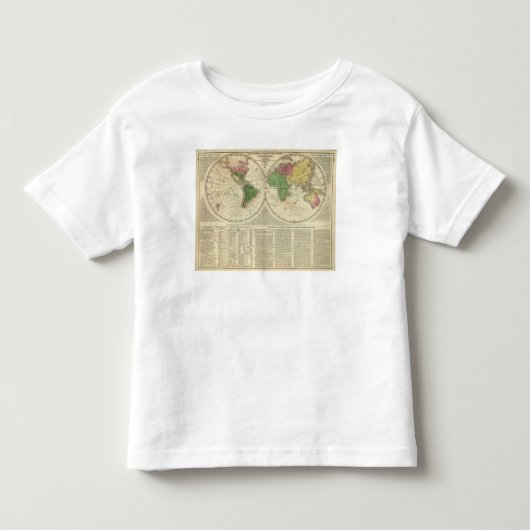 Wereld getoond als twee halfronden kinder shirts (Voorkant)