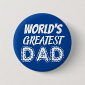 Wereld Groot pap Blauwe Fathers Dag Dank je Ronde Button 5,7 Cm (Voorkant)