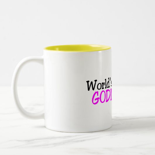 Wereld grootste godmoeder roze zwart tweekleurige koffiemok (Links)