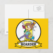 WERELD GROOTSTE HOUDER VROUWEN CARTOON BRIEFKAART (Voorkant / Achterkant)