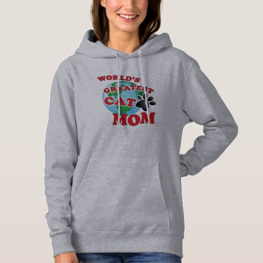 Wereld grootste kattemoeder hoodie (Voorkant)