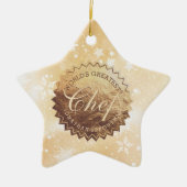 Wereld grootste kerstmis met gouden kerstmis keramisch ornament (Voorkant)