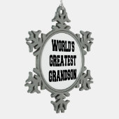 Wereld grootste kleinzoon tin sneeuwvlok ornament (Links)