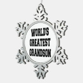 Wereld grootste kleinzoon tin sneeuwvlok ornament (Rechts)