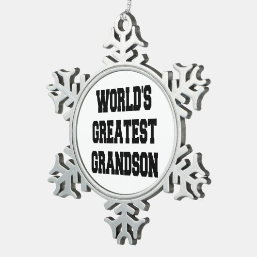 Wereld grootste kleinzoon tin sneeuwvlok ornament (Rechts)