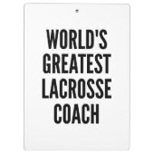 Wereld grootste lacrosse coach klembord (Achterkant)