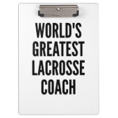 Wereld grootste lacrosse coach klembord (Voorkant)