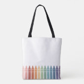 Wereld grootste leraar regenboogkrayon tote bag (Achterkant)