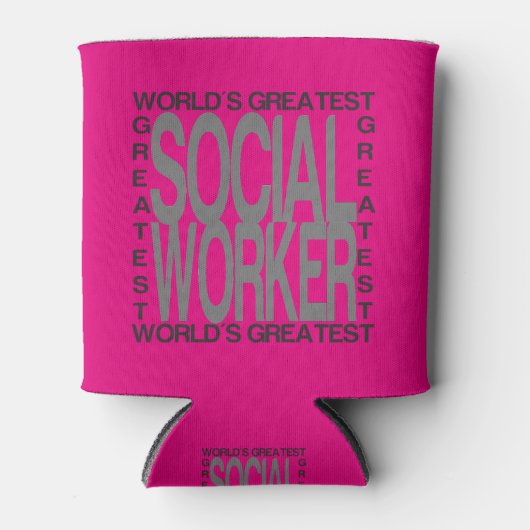 Wereld grootste maatschappelijk werker blikjeskoeler (Voorkant)