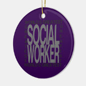 Wereld grootste maatschappelijk werker keramisch ornament (Links)