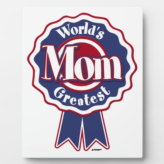 Wereld grootste mam blauw lint fotoplaat (Voorkant)