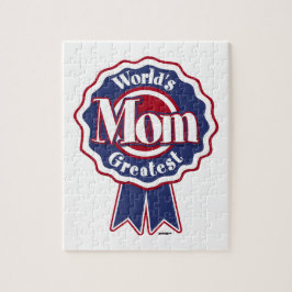 Wereld grootste mam blauw lint legpuzzel