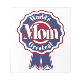 Wereld grootste mam blauw lint notitieblok