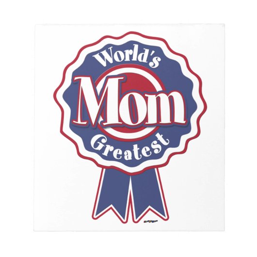 Wereld grootste mam blauw lint notitieblok (Voorkant)