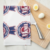 Wereld grootste mam blauw lint theedoek (Quarter Fold)