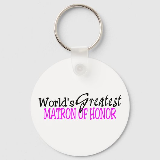 Wereld grootste matron van Honor Pink Black Sleutelhanger (Voorkant)