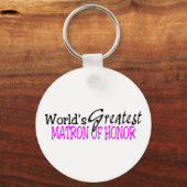 Wereld grootste matron van Honor Pink Black Sleutelhanger (Voorkant)