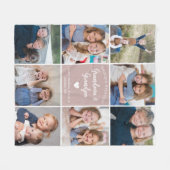 Wereld grootste oma opa foto collage roze fleece deken (Voorkant (Horizontaal))