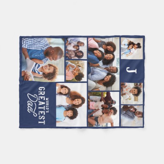 Wereld grootste pap monogram fotoraster collage fleece deken (Voorkant (Horizontaal))