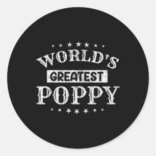 Wereld grootste papavervaders dag opa Mannen Ronde Sticker