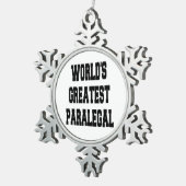 Wereld grootste paralegal tin sneeuwvlok ornament (Rechts)