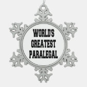 Wereld grootste paralegal tin sneeuwvlok ornament (Voorkant)
