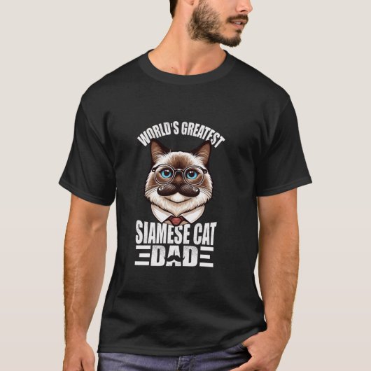 Wereld Grootste Siamese Cat Dad Cadeau voor Vader T-shirt (Voorkant)