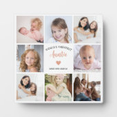 Wereld grootste tante 8 foto collage roze hart fotoplaat (Voorkant)