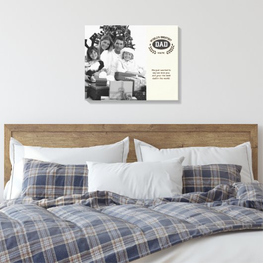 Wereld grootste vader canvas afdruk (Insitu (Slaapkamer))