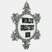 Wereld grootste zoon tin sneeuwvlok ornament (Links)