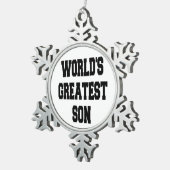 Wereld grootste zoon tin sneeuwvlok ornament (Rechts)