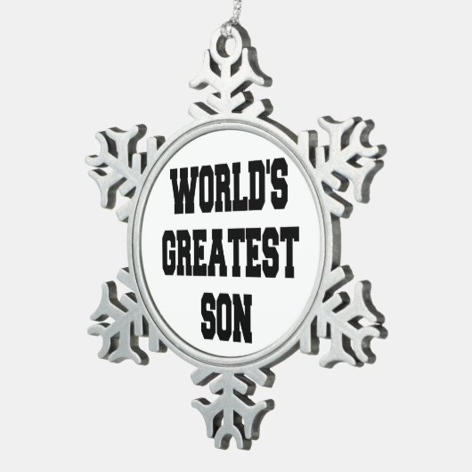 Wereld grootste zoon tin sneeuwvlok ornament (Rechts)