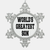 Wereld grootste zoon tin sneeuwvlok ornament (Voorkant)