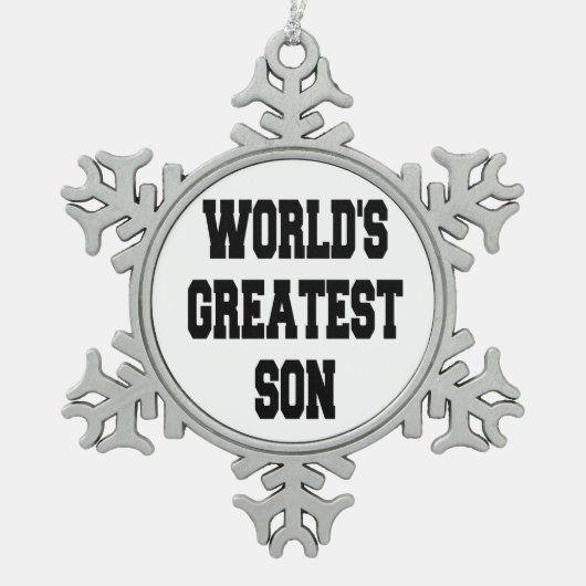 Wereld grootste zoon tin sneeuwvlok ornament (Voorkant)